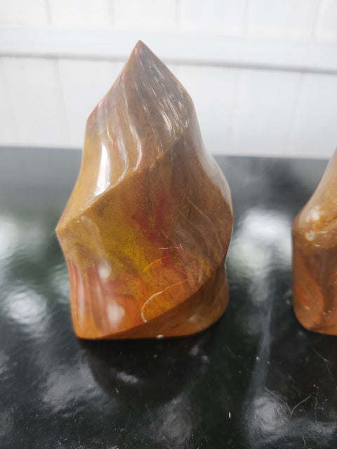 Brecciated jasper flame tower! 14 ounces, 4 inches tall