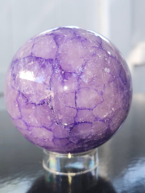 Purple crackle quartz! 69mm, 2.74 inches, 1.1 pounds