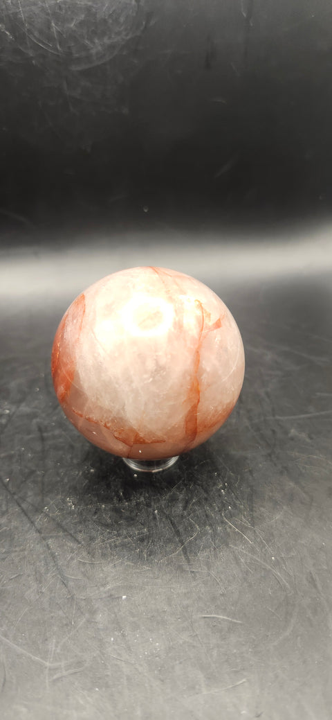 Fire quartz sphere! 5.7 ounces, 48.4mm, 1.9 inches