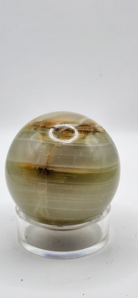 Striped calcite sphere 53mm, 2.1 inches 7.8 ounces