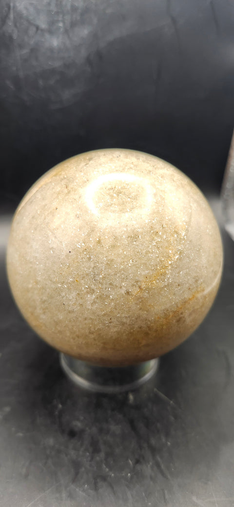 Green/orange aventurine silver flash sphere 1.9 pounds, 80.6mm, 3.1 inches