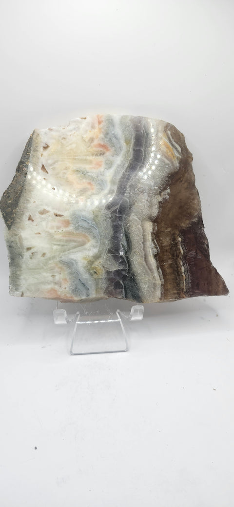 Multi color agate slab! 5.6 inch by 5.4 inch 1.6 pounds