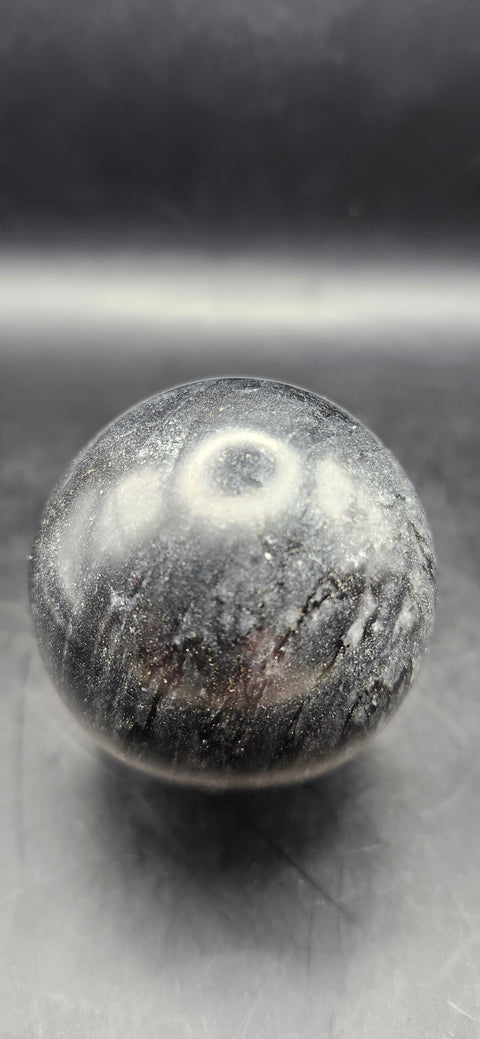 Black phantom quartz sphere! 51.4mm, 2 inches, 6.8 ounces
