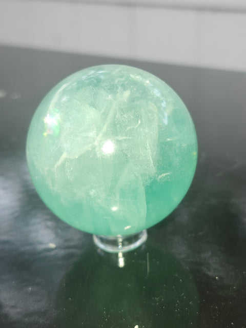 Green florite sphere! 6.8 ounces, 48mm, 1.9 inches