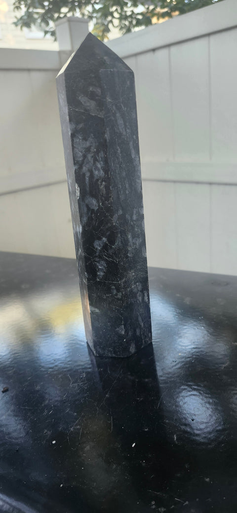 Large larvikite tower! 8.25 inches, 1.13 pounds!