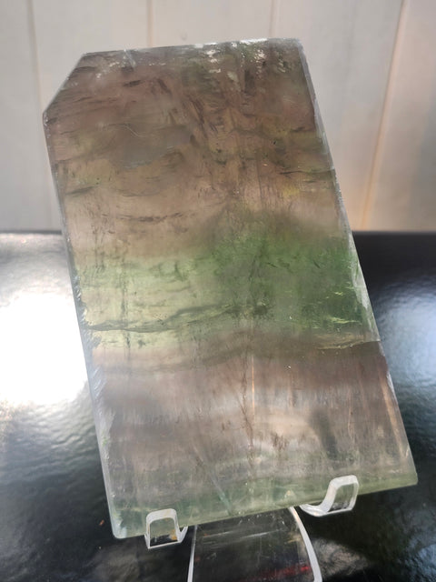 Green and purple Florite slab! 1.1 pounds, 5.5 inches tall,.3.4 wide