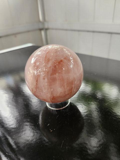 14.8 ounce, 66.8mm, 2.62 inch fire quartz sphere