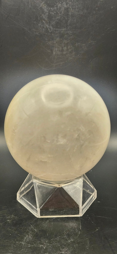 Clear quartz sphere. 68.4mm, 2.69, 15.8 ounces
