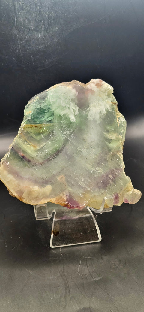 Snowflake florite slab! 14 ounces, 5 inches tall, 4.5 inches wide