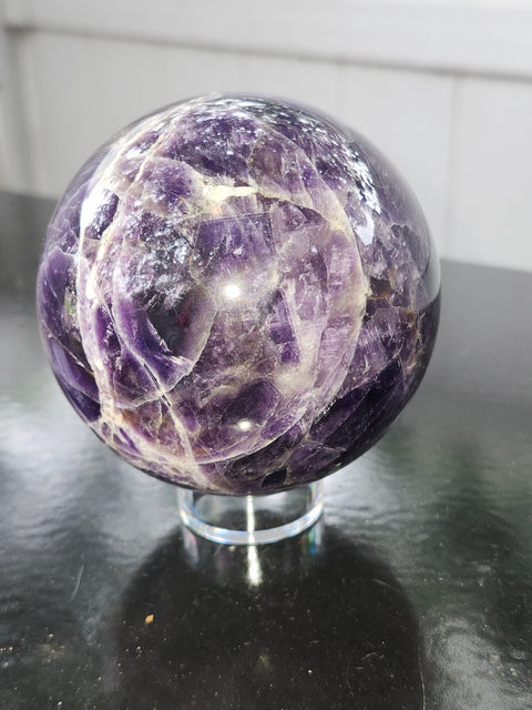 Dream amethyst sphere! 77.9mm, 3.06 inches, 1.7 pounds