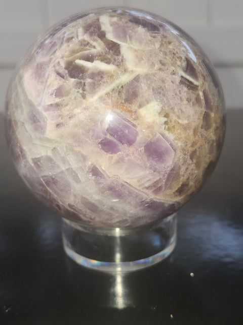 Chevron amethyst sphere! 1.4 pounds, 76mm, 2.9 inches
