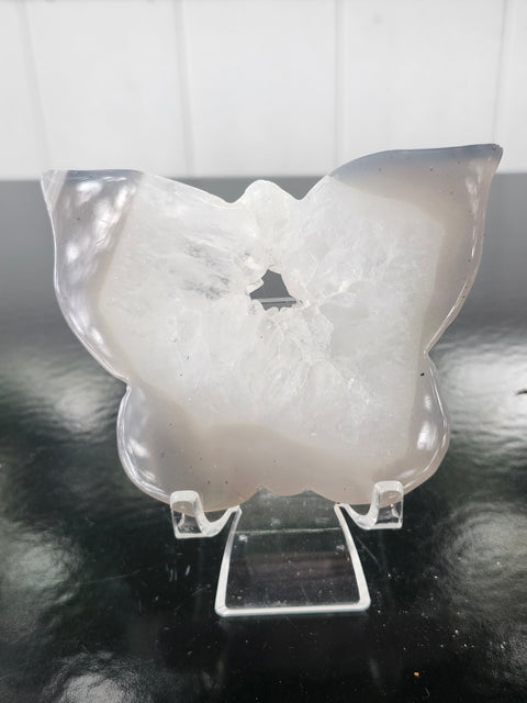 Druzy agate butterfly! 5 ounces, 4 inches wide, 3 inches tall