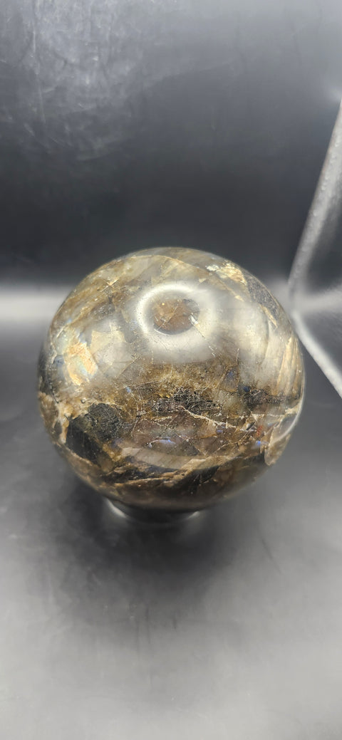Labradorite sphere! 87mm, 3.42 inches, 2.2 pounds