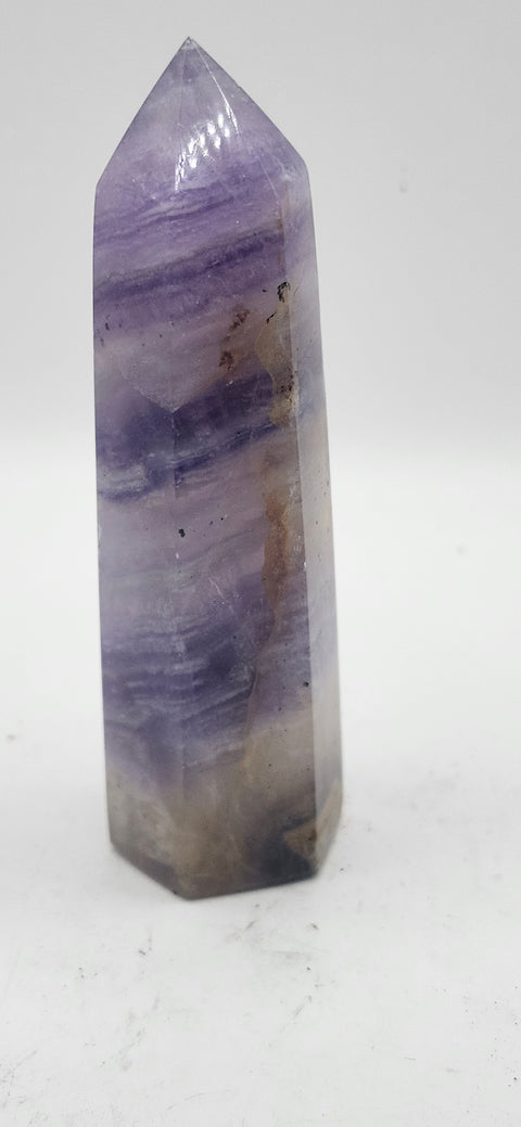Striped purple florite tower! 3.5 inches, 3.6 ounces