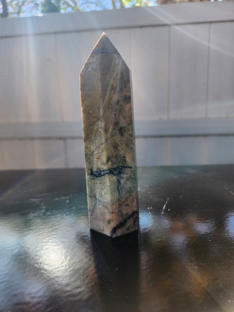 11 ounce opalized fluorite tower