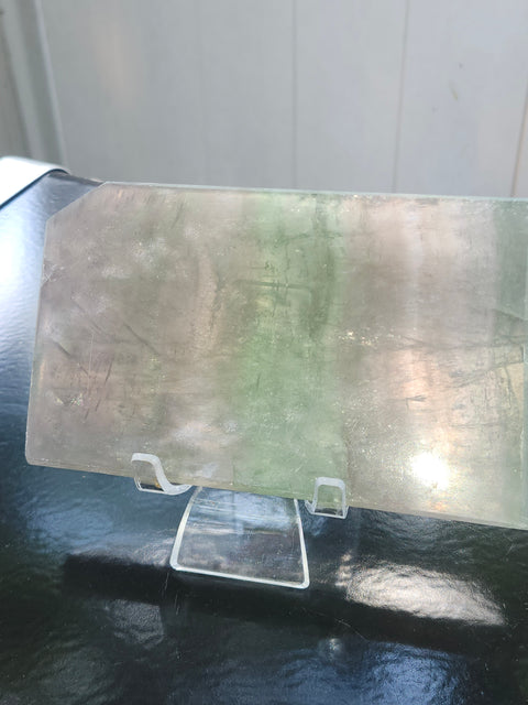 Green and purple Florite slab! 1.1 pounds, 5.5 inches tall,.3.4 wide