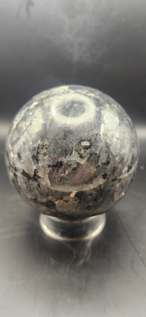 Larvikite sphere! 1.8 pounds, 78mm, 3 inches