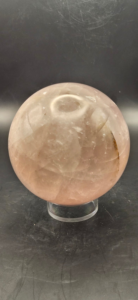 Rose quartz sphere! 69.8mm, 2.7 inches, one pound!