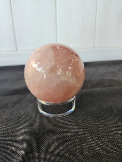 12 ounce, 63.4mm, 2.5 inch rose quartz sphere
