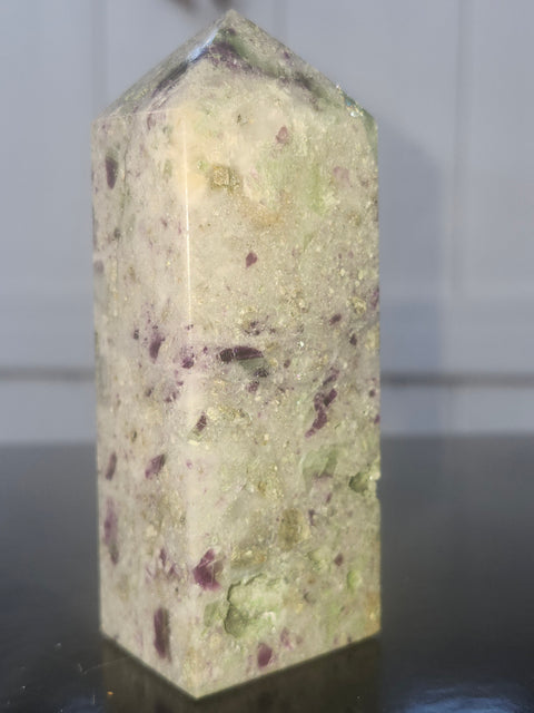 Opalized fluorite tower!1 8.5 ounces, 98mm, 3.8 inches