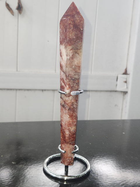Fire quartz scepter! 7.5 ounces, 8 inches!