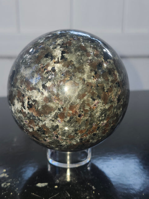 Flame stone "yooperlite" sphere! 1.8 pounds, 79.1mm, 3.11 inches