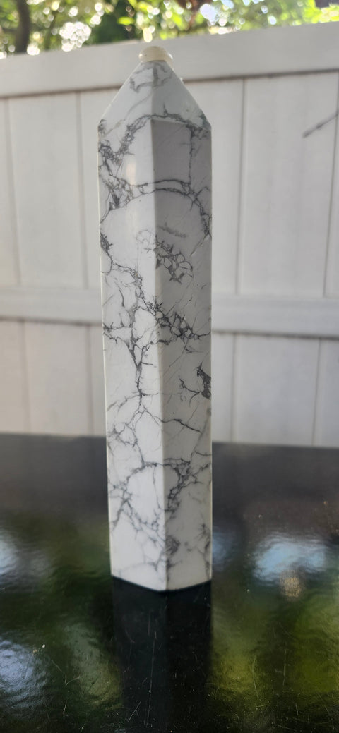 Large howlite tower, 7.5 inches, 1.4 pounds