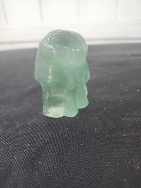 4 ounce, 2.75 inch green florite Darth vader carving star wars