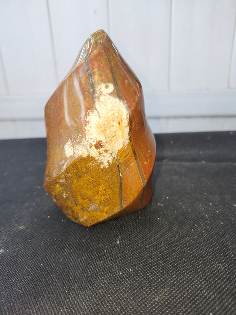 1.4 pound, 4.75 inch brecciated jasper flame tower