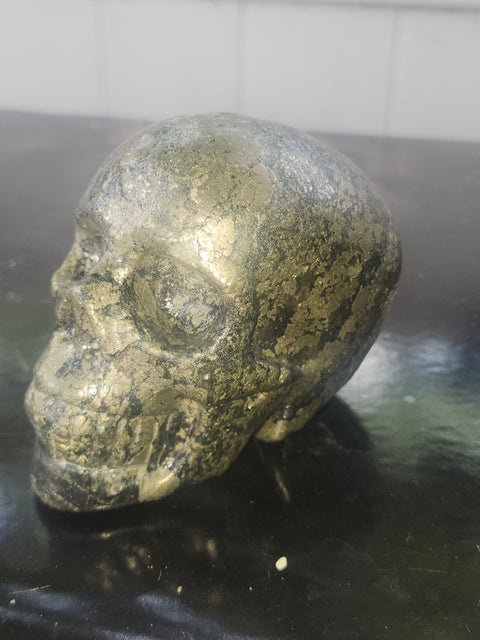 Pyrite skull! 1.7 pounds, 3.6 inches long, 3 tall, 2.2 wide