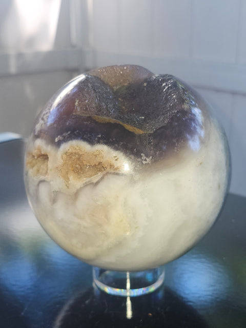 Massive druzy agate sphere! 114mm, 4.5 inches, 5 pounds