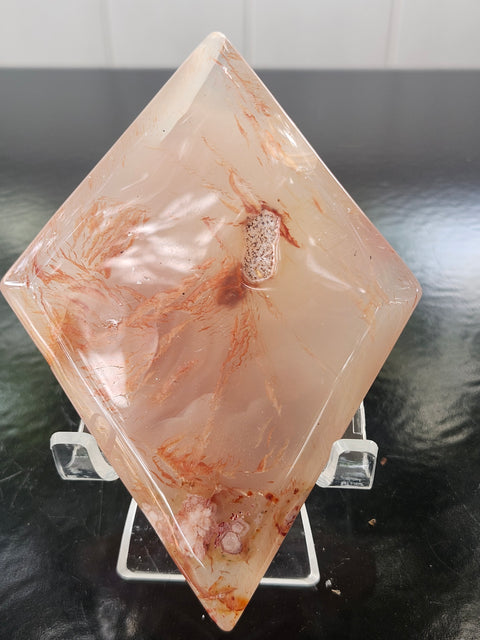 Druzy agate diamond! 5.5 ounces, 4.5 inches tall, 3.3 wide