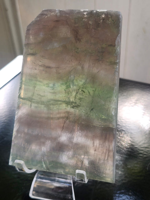 Green and purple Florite slab! 1.1 pounds, 5.5 inches tall,.3.4 wide