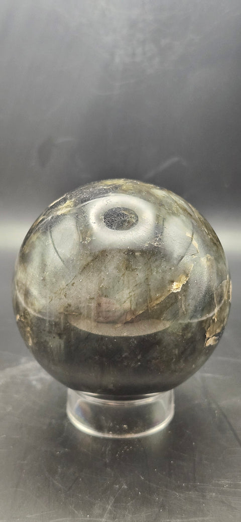 Labradorite sphere. 62mm, 2.44 inches, 12.2 ounces
