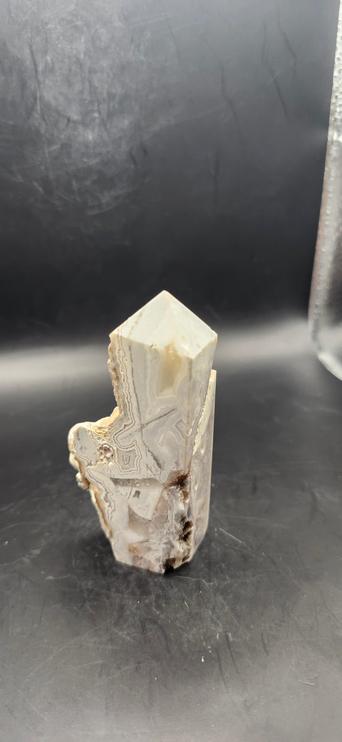 Crazy lace agate druzy free form tower! 3.2 ounces, 3.25 inches