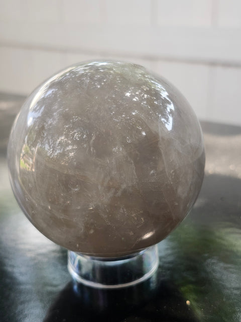 Black moonstone sphere! 63mm, 2.5 inches, 12.8 ounces