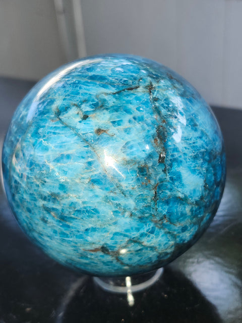 Blue apatite sphere! 3.2 inches, 81mm, 2.2 pounds