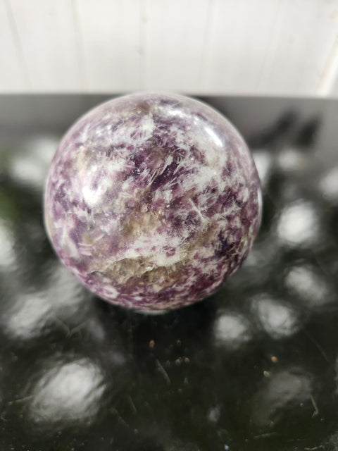 81mm, 3.18 inch Lepidolite sphere! 1.10 pounds
