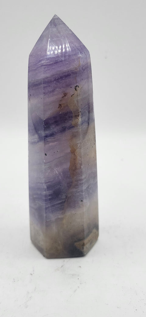 Striped purple florite tower! 3.5 inches, 3.6 ounces