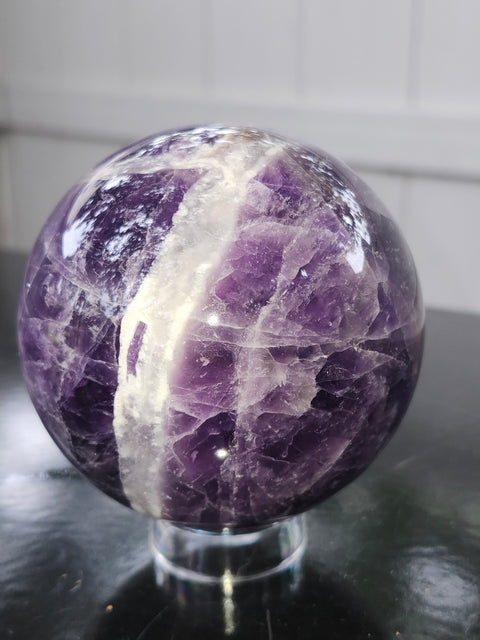 Dream amethyst sphere! 75.8mm, 2.98 inches, 1.5 pounds