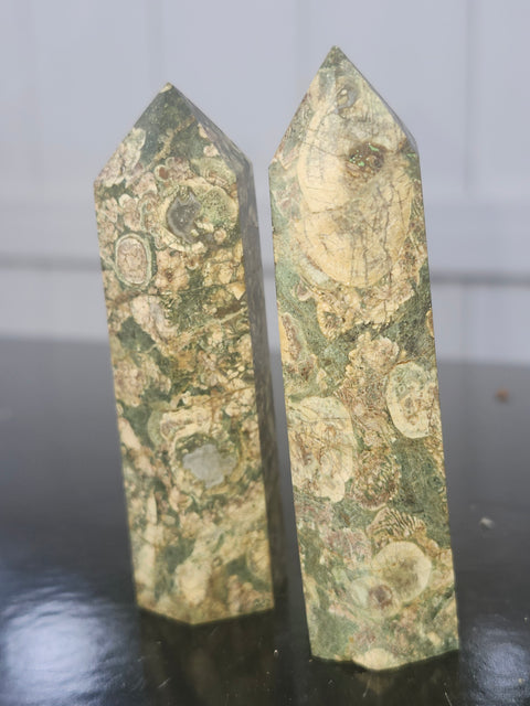 Rainforest rhyolite tower! 2.2 ounces, 3.1 inches