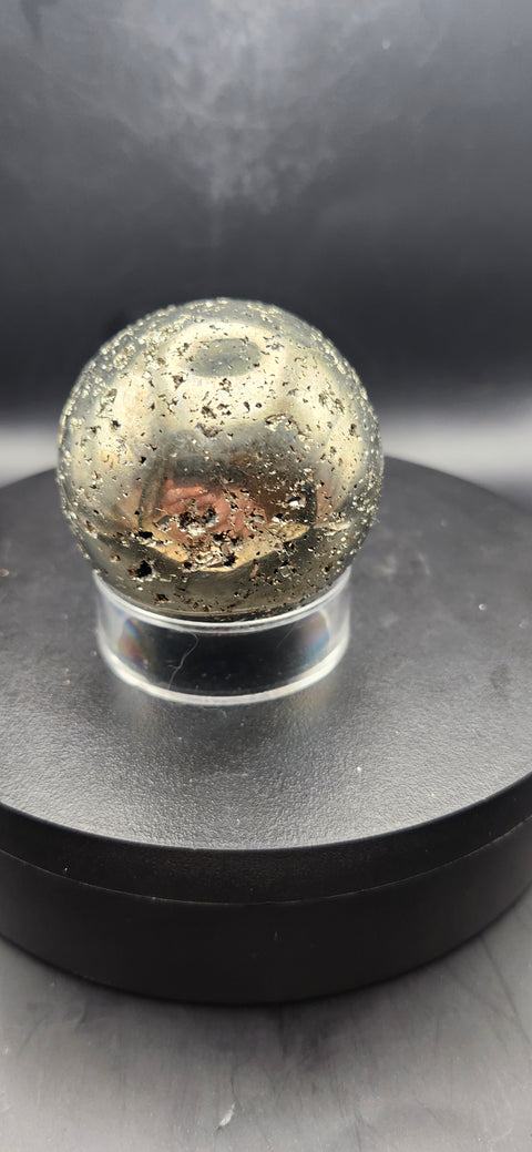 Pyrite sphere. 51.5mm, 2.02 inches, 11.2 ounces