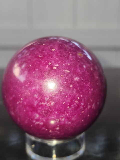 Pink crackle quartz sphere! 6.5 ounces, 50mm, 1.98 inches