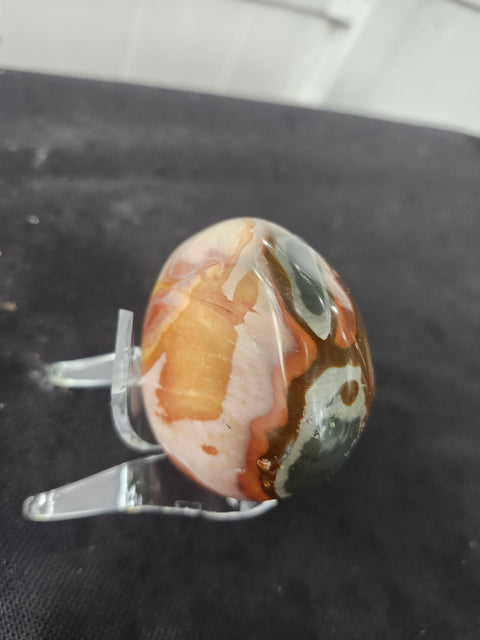 Polychrome jasper palm stone 6.5 ounces, 2.75 inches