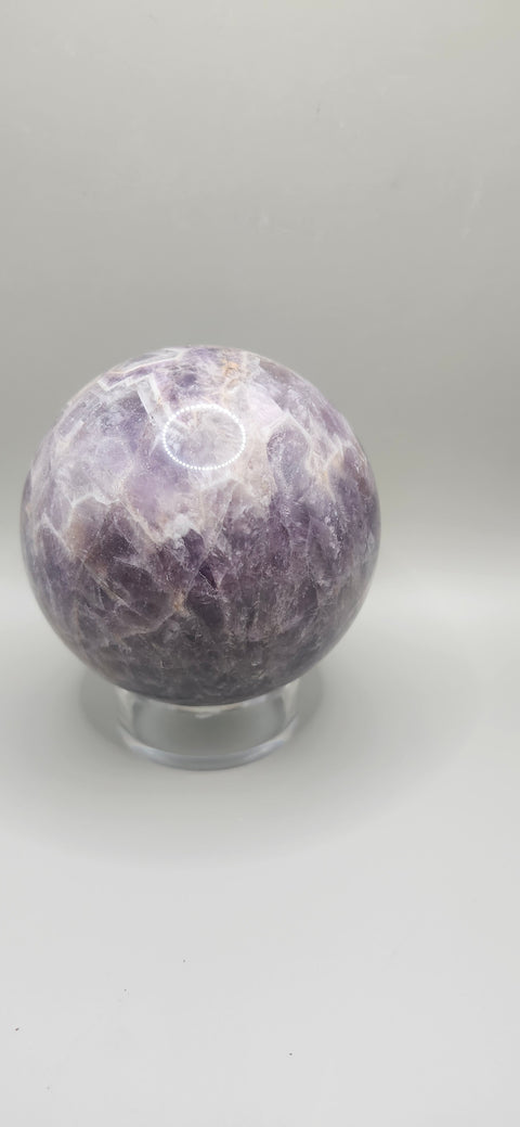 Dream amethyst sphere! 76mm, 3 inches, 1.6 pounds