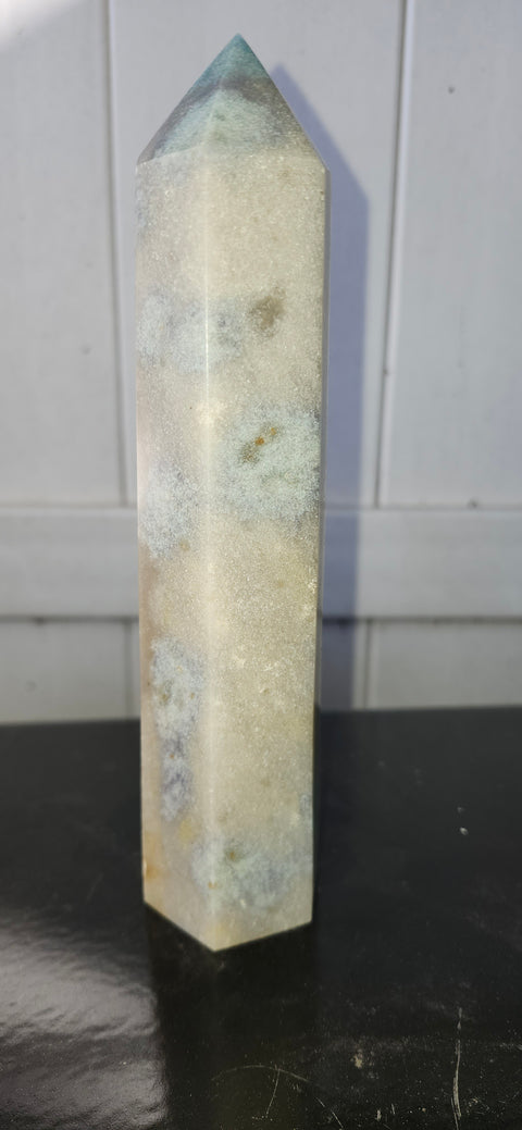 Blue, orange & green aventurine tower! 7.5 inches tall, 1.2 pounds