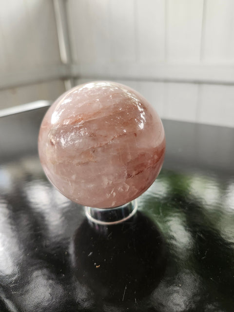 14.8 ounce, 66.8mm, 2.62 inch fire quartz sphere