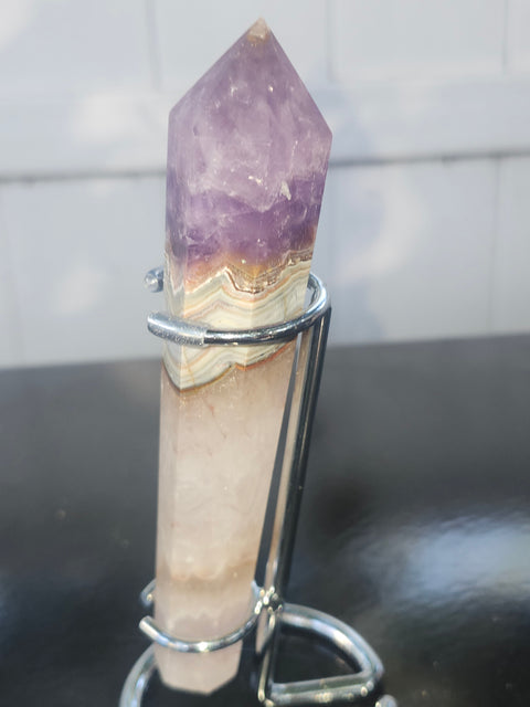 Amethyst lace agate scepter! 5.2 inches, 4.2 ounces