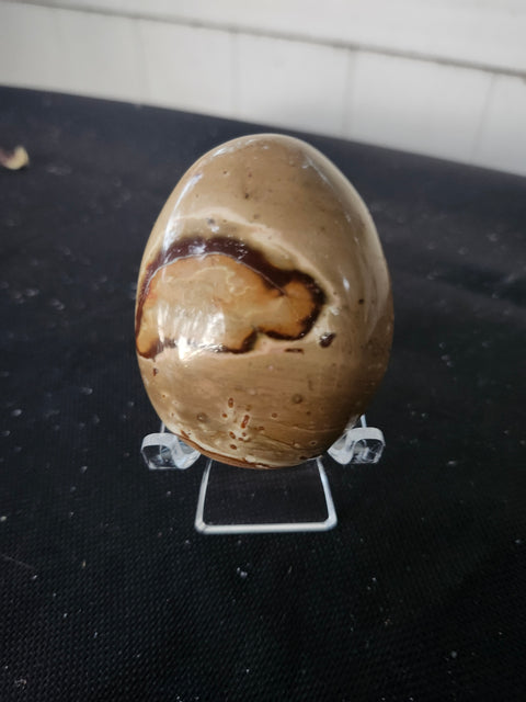 5 ounce, 2.75 inch polychrome jasper palm stone