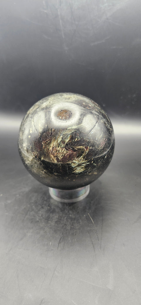 Afrvedsonite sphere. 65.3mm, 2.57 Inches, 1.1 pounds